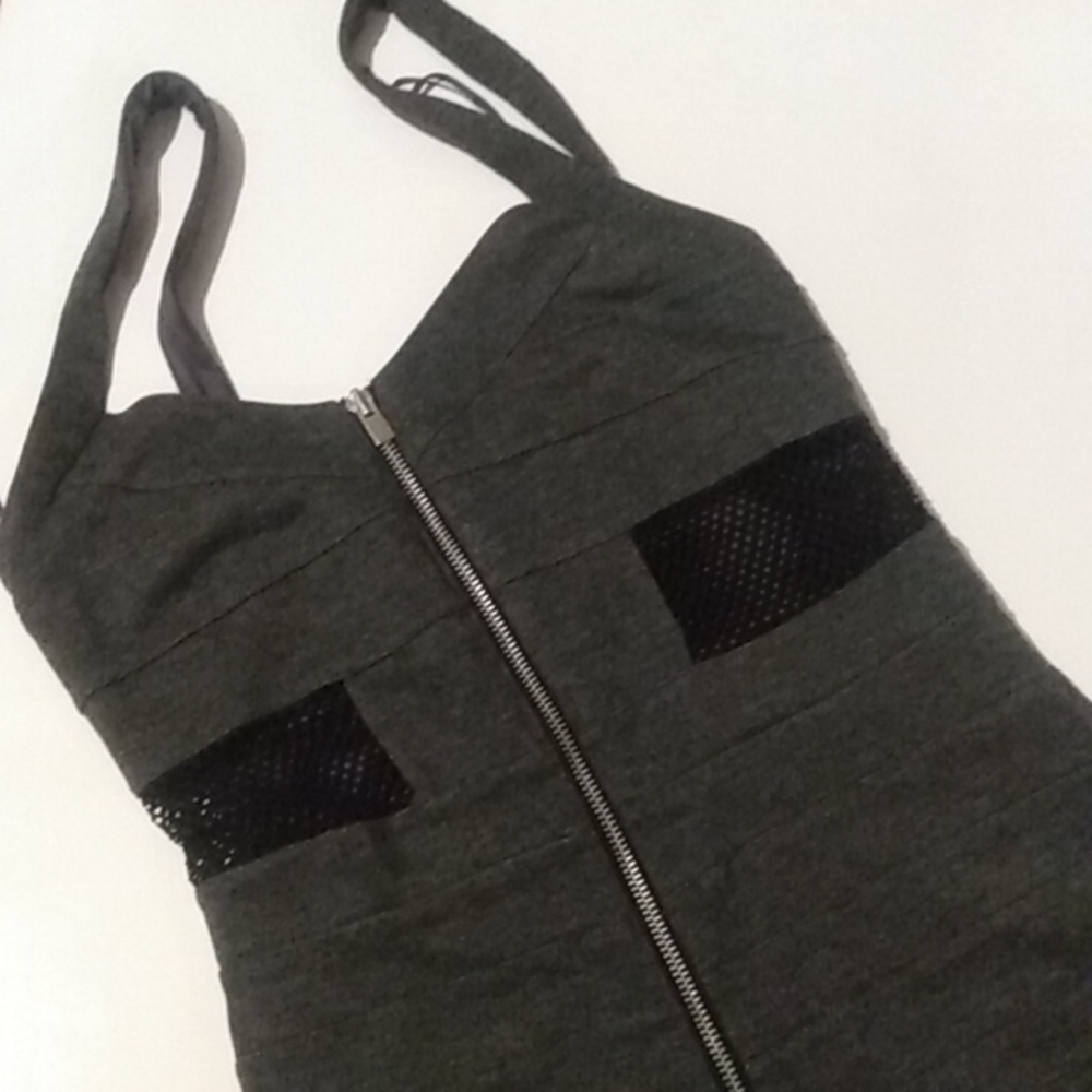 Express Gray Sleeveless Midi Dress